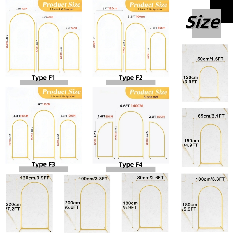 Florist Supp - EU Warehouse Gold Metal Balloon Arch