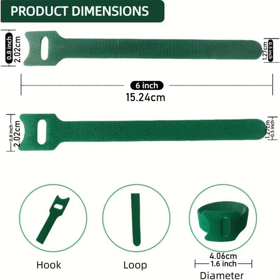 Reusable Green Plant Ties Nylo - Florist Supp のレビューと価格