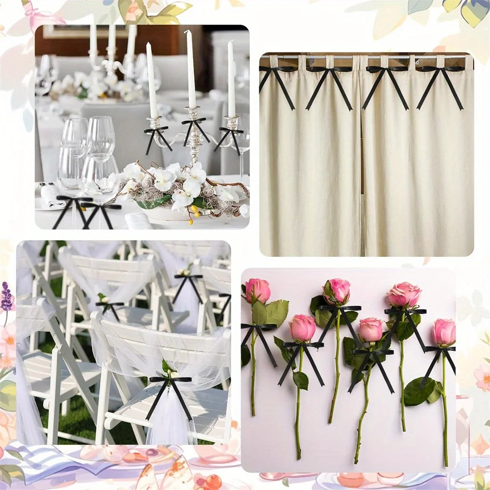 50pcs/pack Twist Tie Satin Rib - Ribbon Wired Satin のレビューと価格